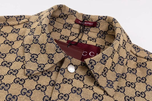 GUCCI || Maxi GG canvas Shacket Shirt In Beige- FASHION MYST