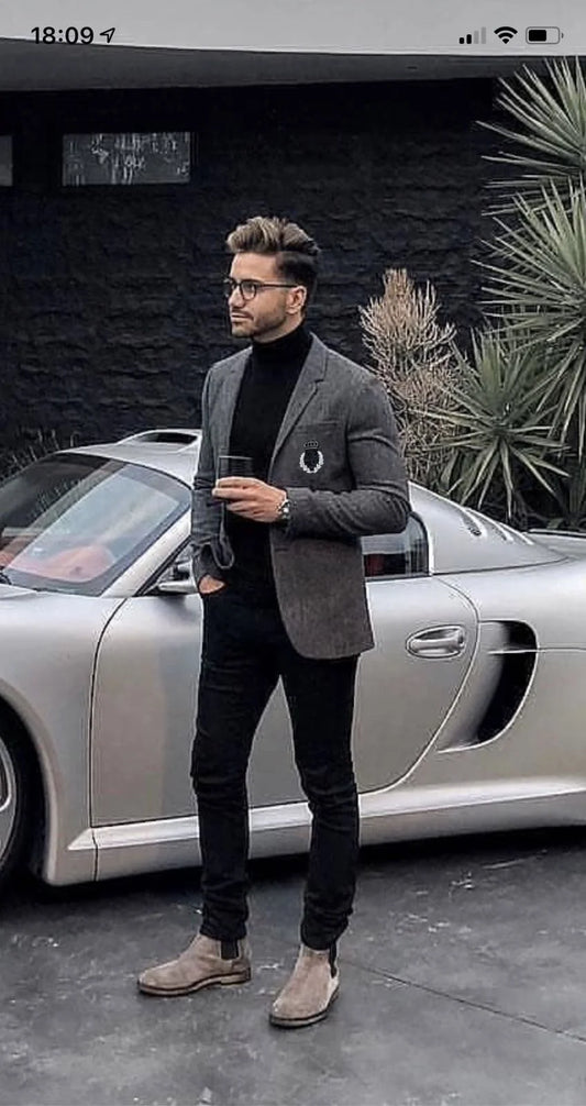 DOLCE & GABBANA || Tech Pro Formal Textured Blazer For Men- FASHION MYST