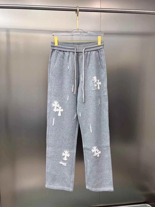 CHROME HEART || Cross Print Baggy Track Pant- FASHION MYST