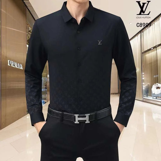 LOUIS VUITTON || Men's Slim Fit Solid Full Sleeves Formal Shirts- FASHION MYST