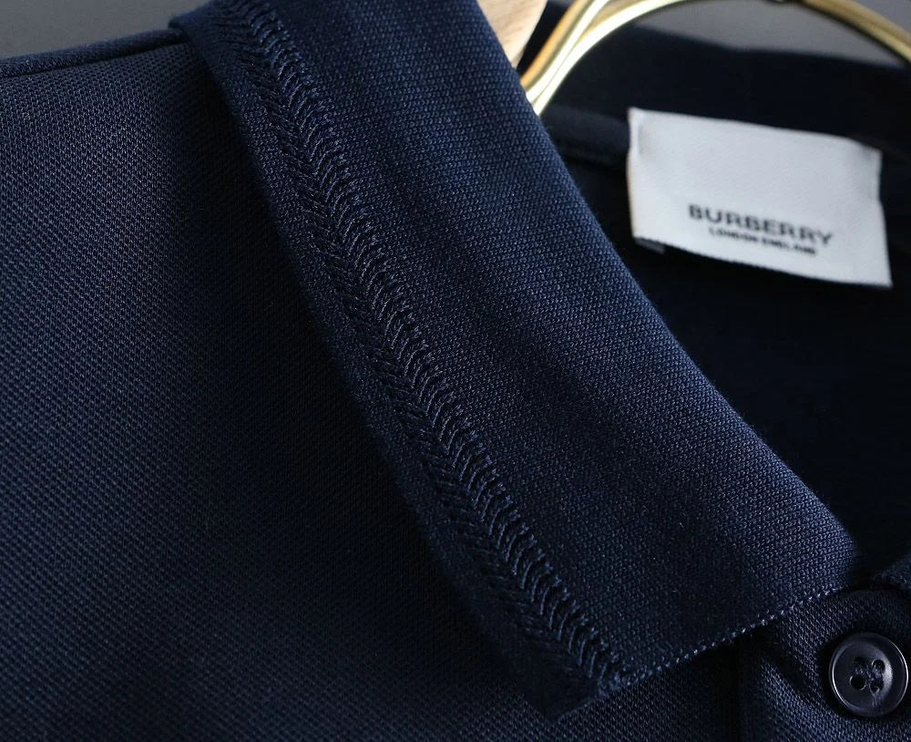 BURBERRY || Embroidered-Logo Polo Long Sleeves T-Shirt- FASHION MYST