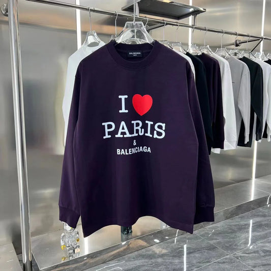BALENCIAGA || I Love Paris Oversized Fleece Sweatshirt- FASHION MYST
