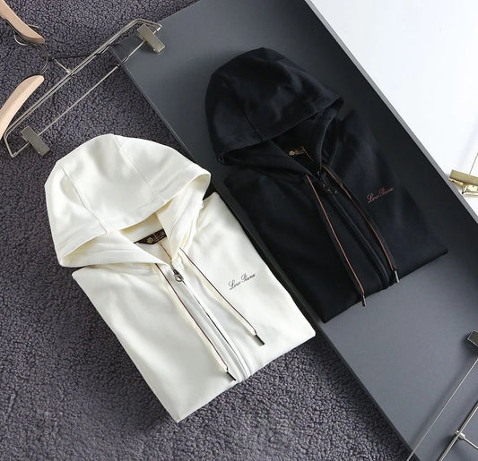 LORO PIANA || Men's Zip-Front Hoodie- FASHION MYST