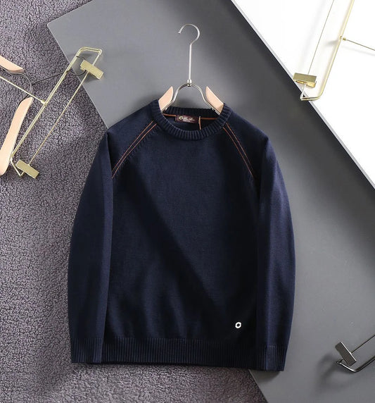 LORO PIANA || Crew-Neck Pullover with Ribbed Hem- FASHION MYST