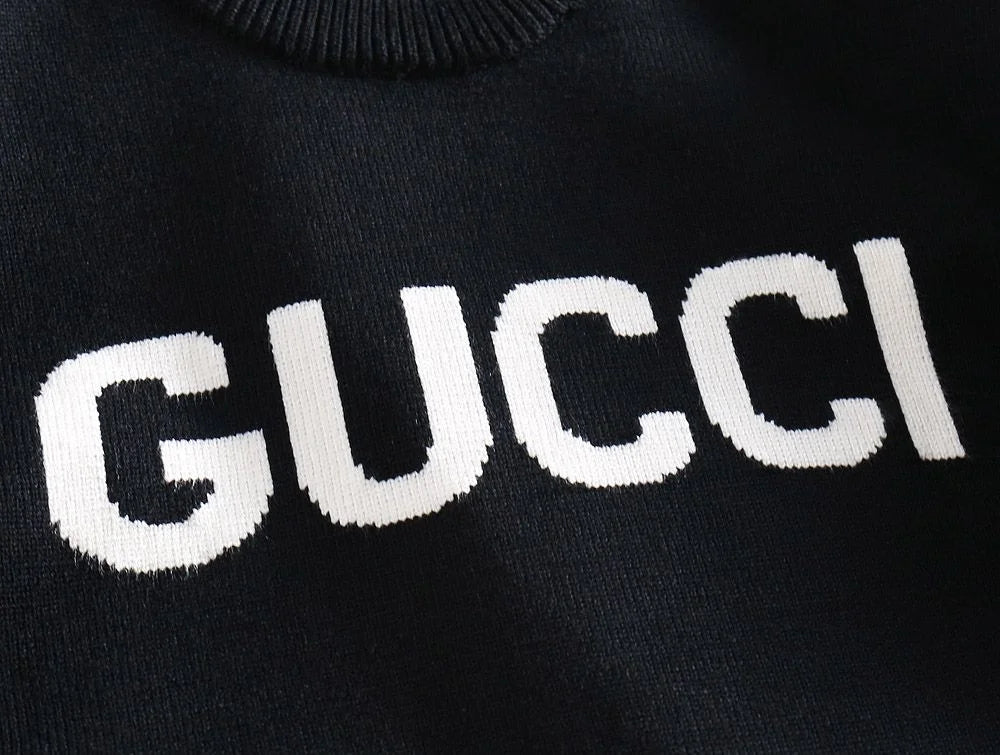GUCCI || Embroidered Logo Crew-Neck Wool sweater- FASHION MYST