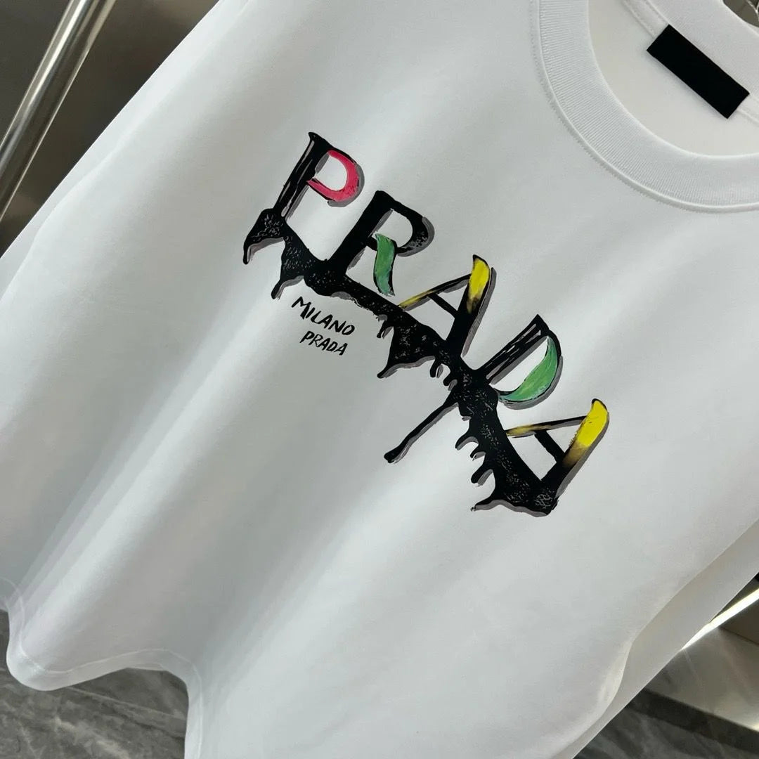 PRADA || Paint-Splatter Effect Logo Sweatshirt- FASHION MYST