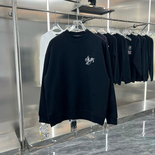 LOUIS VUITTON || Embossed Signature Logo Long Sleeve Sweatshirt- FASHION MYST