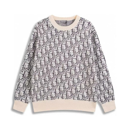 CHRISTIAN DIOR || Men Dior Round Neck Shearing Wool Jacquard Sweater- FASHION MYST