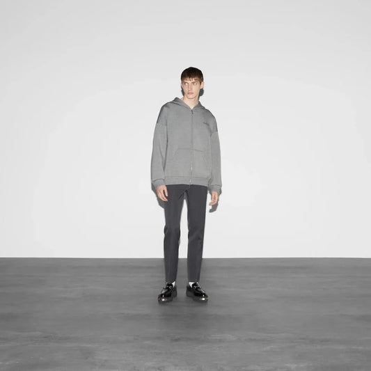 GUCCI || Viscose Jersey Sweatshirt With Embroidery In Grey- FASHION MYST