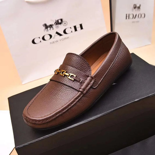COACH || Mahogany Brown/Black Slip On Loafers- FASHION MYST