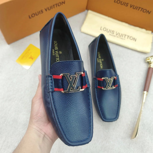 LOUIS VUITTON || Monte Carlo Mocassin LV Monochrome Leather Blue Loafers- FASHION MYST