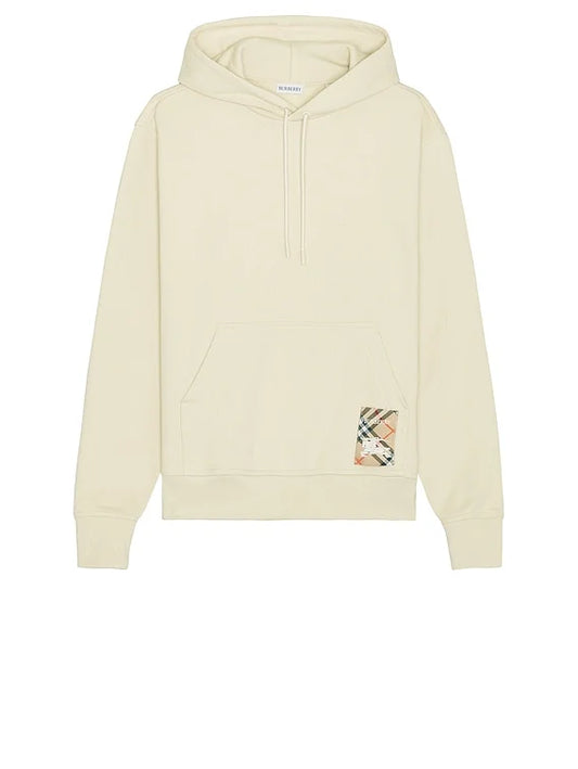 BURBERRY || Check Label Cotton Hoodie- FASHION MYST