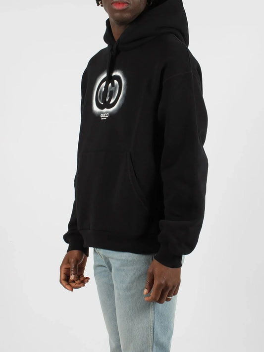 GUCCI || Cotton Jersey Hooded Sweatshirt In Black- FASHION MYST