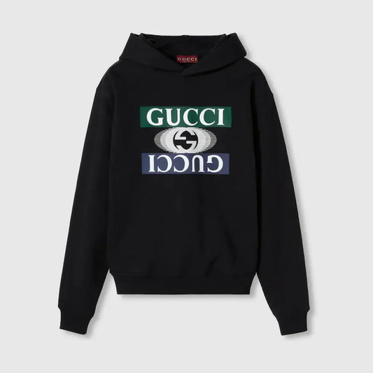 GUCCI || Cotton Jersey Hooded Sweatshirt Hoodie In Black- FASHION MYST