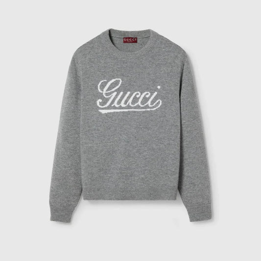 GUCCI || WOOL SWEATER WITH GUCCI INTARSIA KNITEDWEAR FOR MEN- FASHION MYST