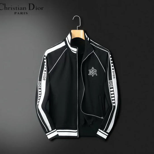 CHRISTIAN DIOR || DIOR Contrast Logo Taping Black Tracksuit- FASHION MYST