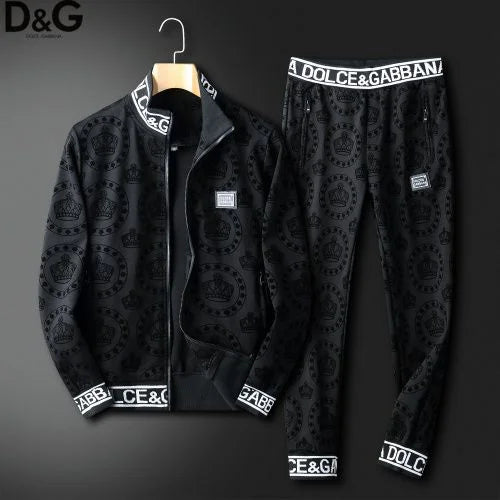 DOLCE GABBANA || Men's Black Crown Print Tracksuit – FASHION MYST