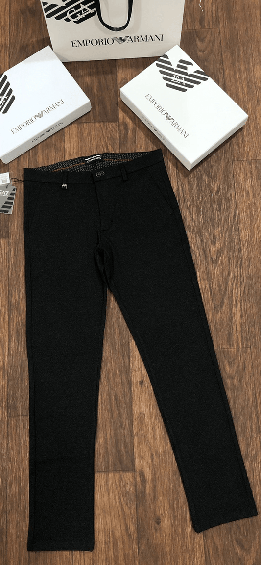 EMP*RIO ARM*NI || Stretch Gabardine Tailored Navy/Black Trousers- FASHION MYST