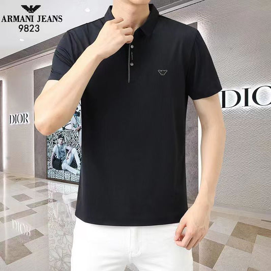 ARM*NI JE*NS || Eagle Signature Embroidery Regular Fit T-shirt- FASHION MYST