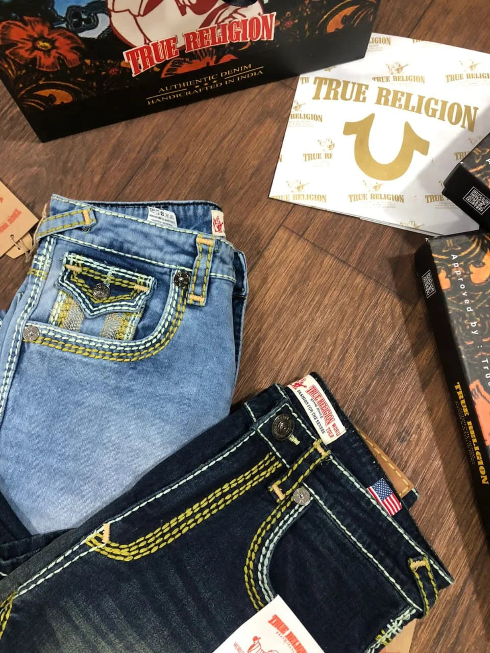 TRUE RELIGION || Men's Billy Double Raised Super T Flap Boot Cut Jeans- FASHION MYST