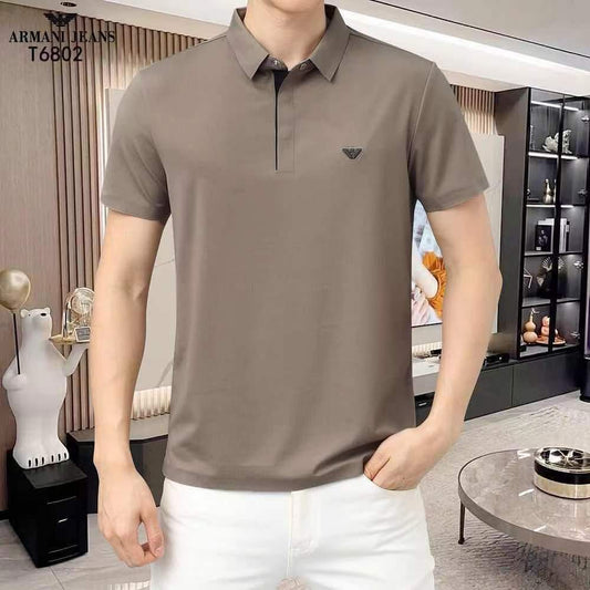 ARM*NI JE*NS || Blended Regular Fit Polo T-shirt- FASHION MYST