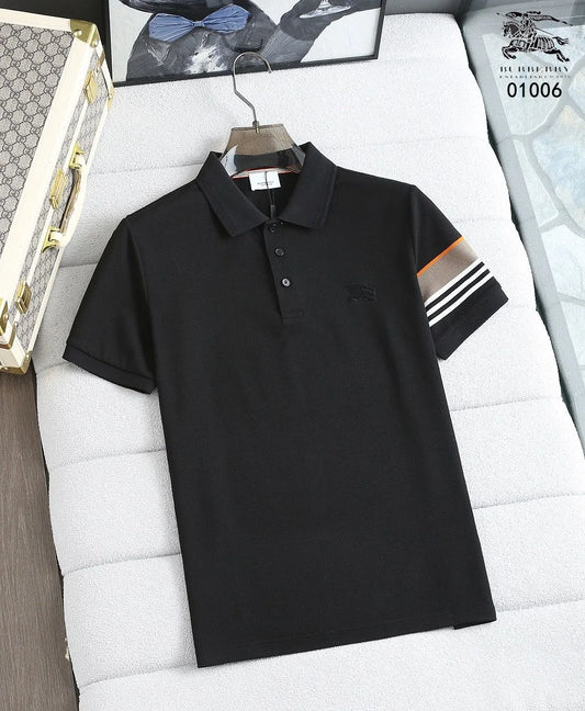 BURBERRY || Branded Signature Embroidered Logo Polo T-Shirt- FASHION MYST