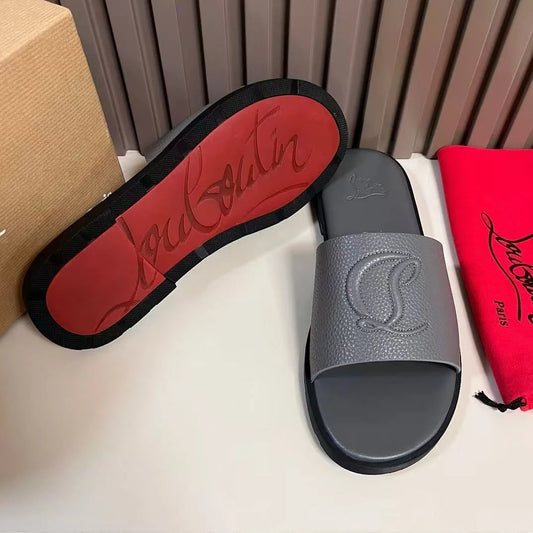 CHRISTIAN LOUBOUTIN || Men's CL Leather Sandal Sleeper- FASHION MYST