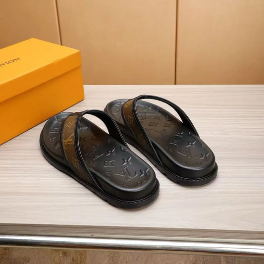 LOUIS VUITTON || Black Thick-Soled Household Luxurious Slipper- FASHION MYST