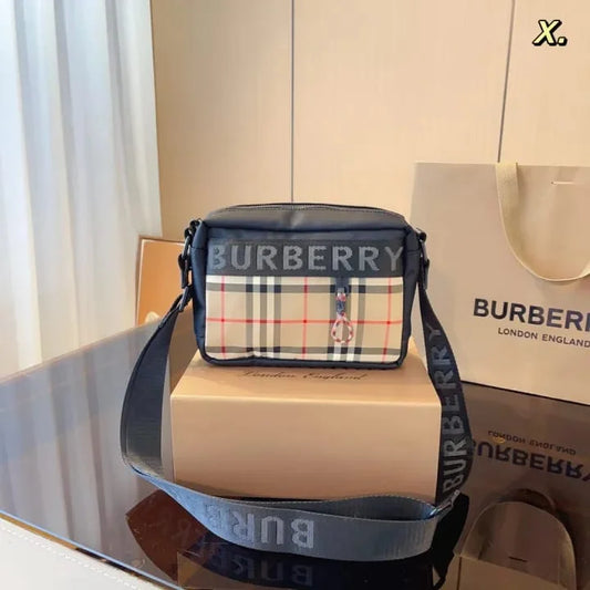 BURBERRY || Logo Detail Nylon Crossbody Checkered Bag- FASHION MYST