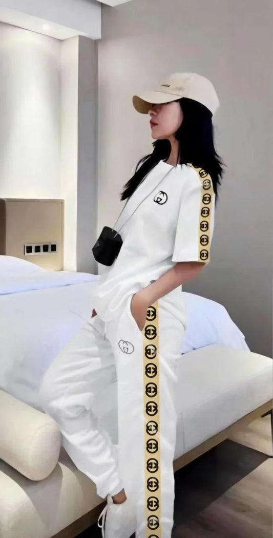 GUCCI || Luxury Women GG Logo Side Stripe Design Cord Set- FASHION MYST