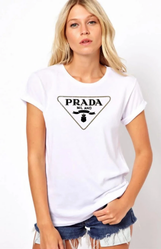 PRADA || Women Graphic Print T-Shirt & Track Pants Co-Ord Set- FASHION MYST
