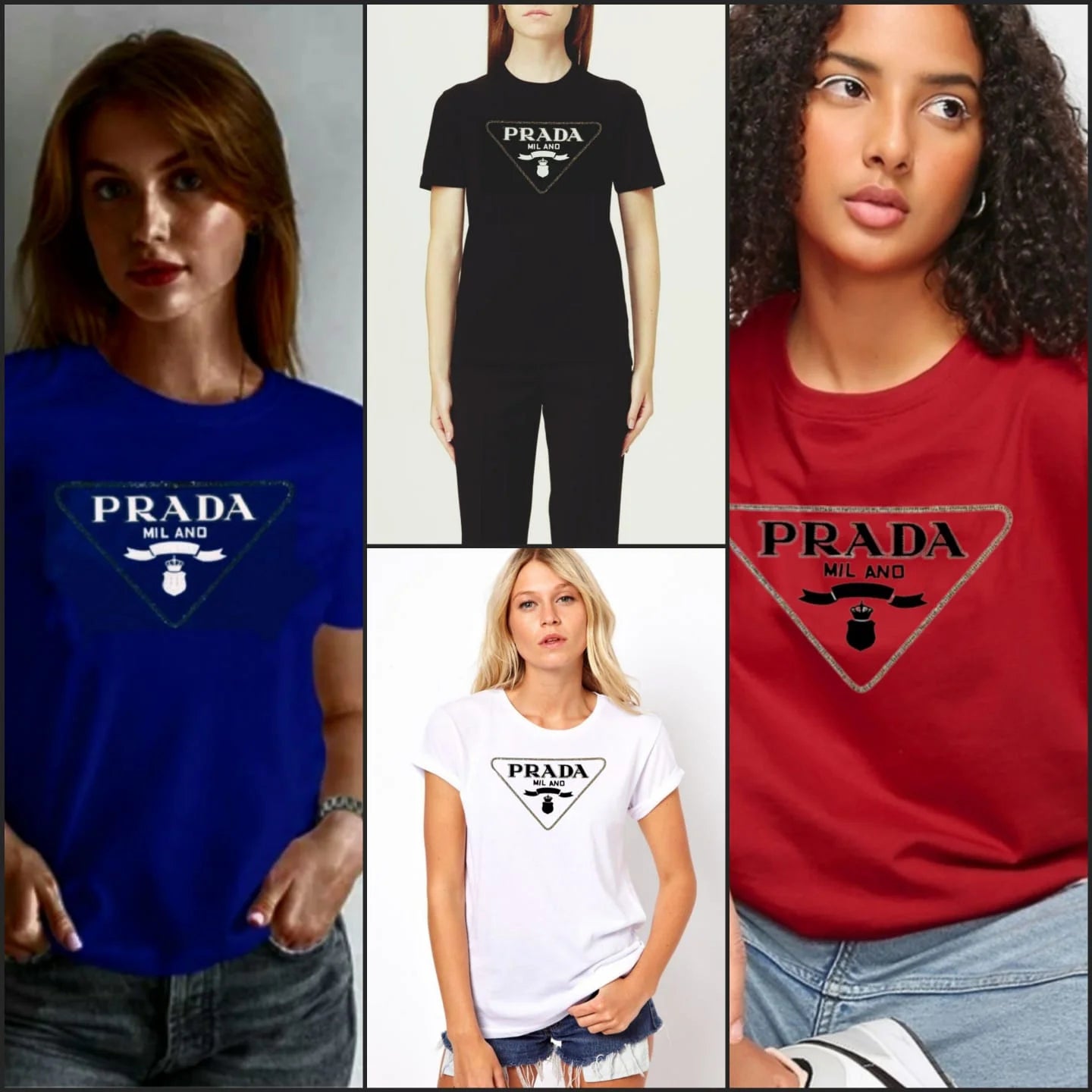 PRADA || Women Graphic Print T-Shirt & Track Pants Co-Ord Set