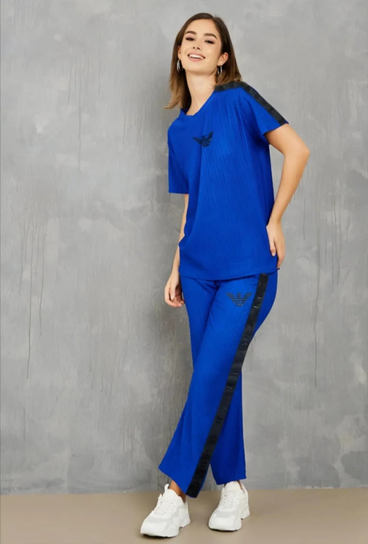 ARM*NI EXCH*NGE || Women Graphic Print T-Shirt & Track Pants Co-Ord Set- FASHION MYST