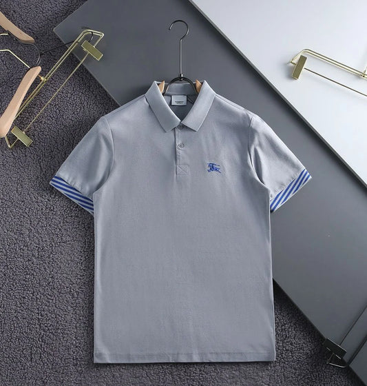 BURBERRY || Men's EKD Sleeves Design Cotton Polo T-Shirt- FASHION MYST