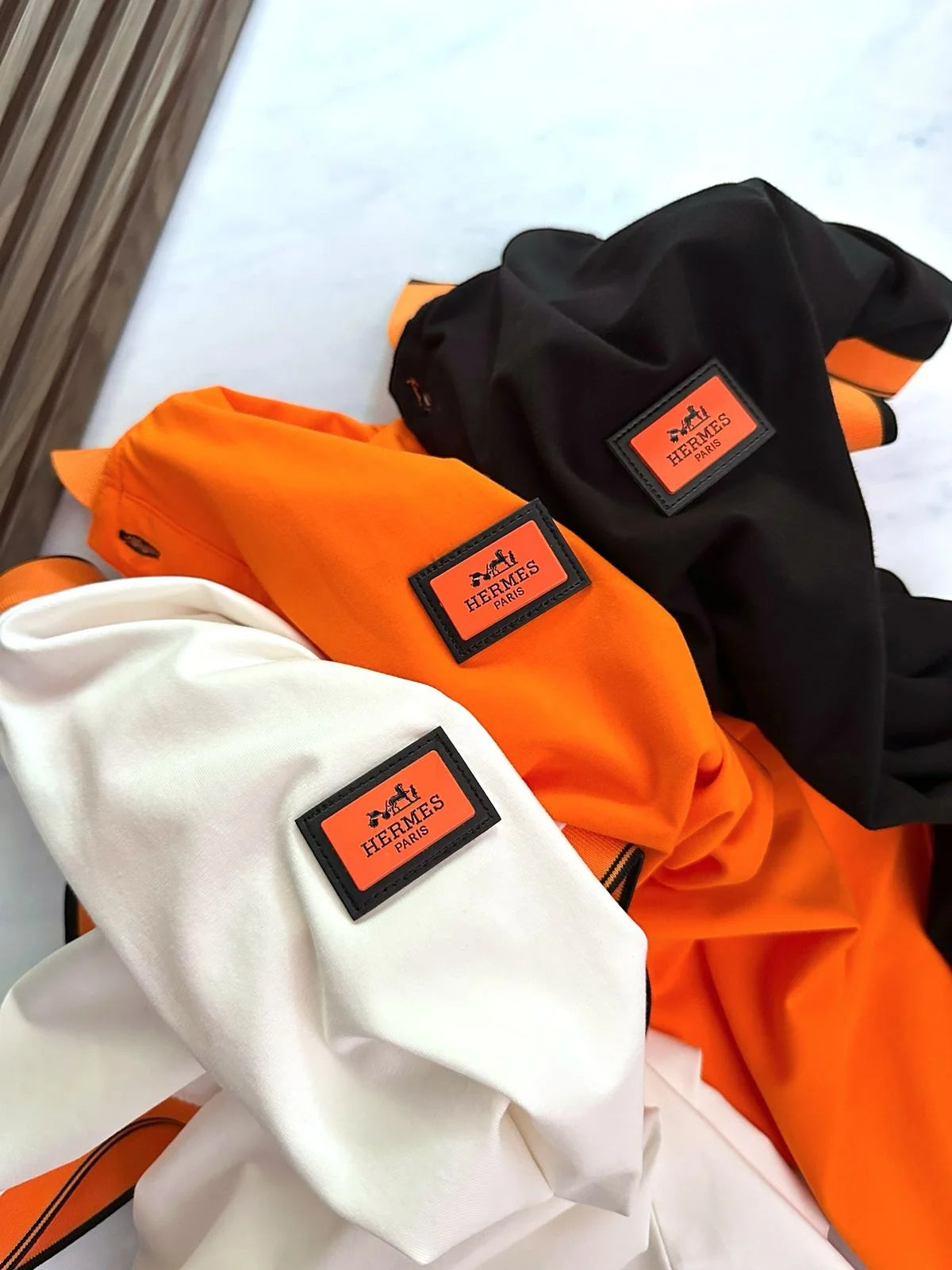 HERMES || Inspired Polo T-Shirt With Orange Contrast Collar & Cuffs- FASHION MYST
