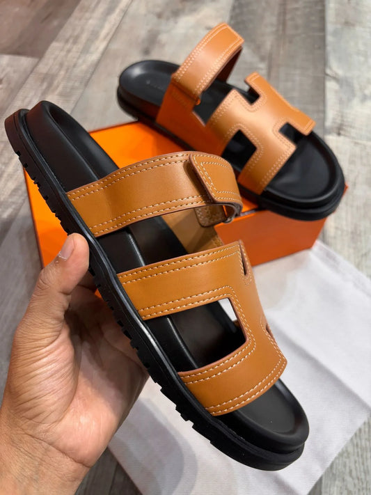 HERMES || Techno-Sandal In Calfskin With Anatomical Rubber Sole And Adjustable Strap- FASHION MYST