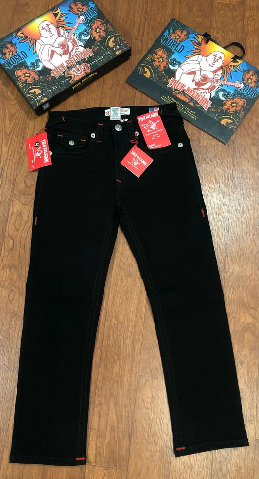 TRUE RELIGION || Men's Ricky Super T Straight Leg Black Jeans- FASHION MYST