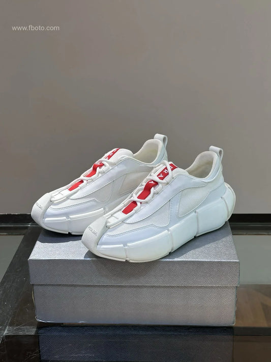 PRADA || 3D Cloudbust Thunder Technical White Sneakers- FASHION MYST