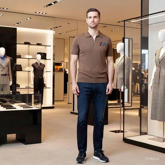 CHRISTIAN DIOR || Polo Collar Cotton T-Shirt With Dior Logo- FASHION MYST