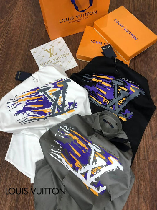 LOUIS VUITTON || LV Graffiti Logo Printed Shirt For Men- FASHION MYST