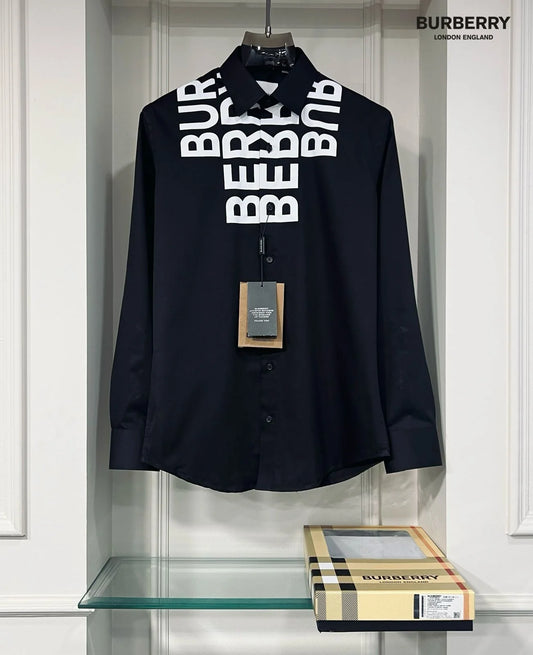 BURBERRY || Logo Print Cotton Oxford Oversized Shirt- FASHION MYST