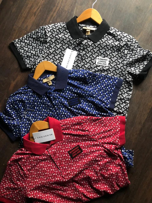 BURBERRY || TB Monogrammed Polo T-Shirt- FASHION MYST
