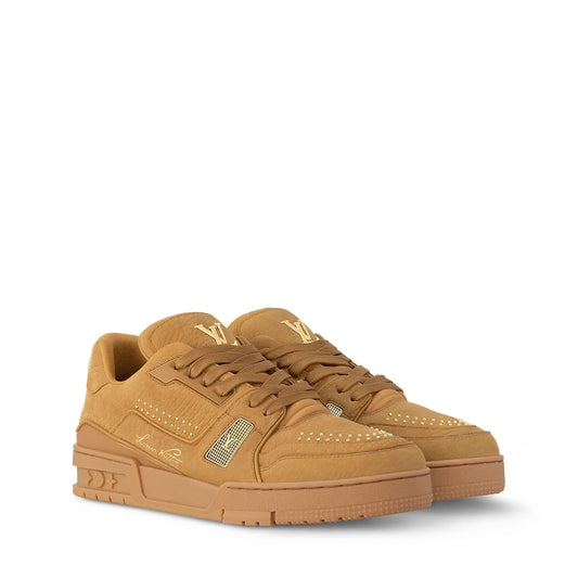 LOUIS VUITTON || LV Trainer Low-Top Sneakers in Golden Tan