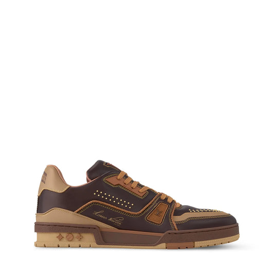 LOUIS VUITTON || LV Trainer Low-Top Sneakers – Brown & Tan Leather Edition