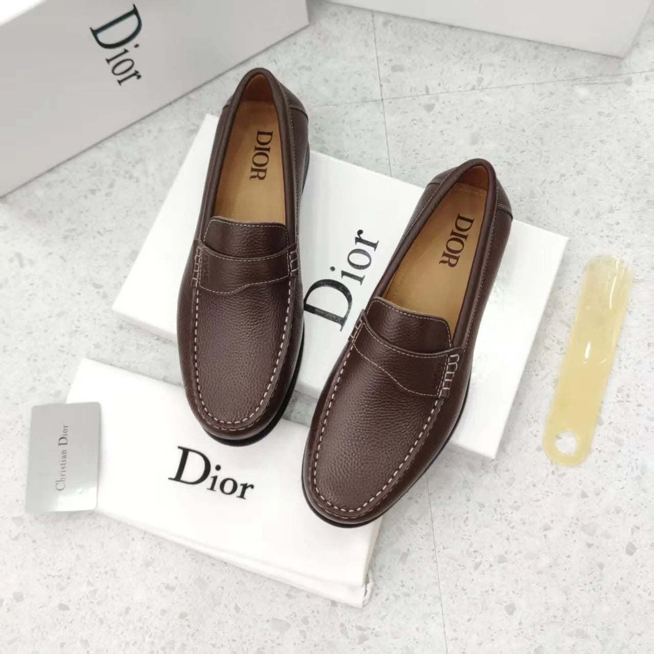 CHRISTIAN DIOR || Dior Granville Loafer Brown Grained  display picture 2