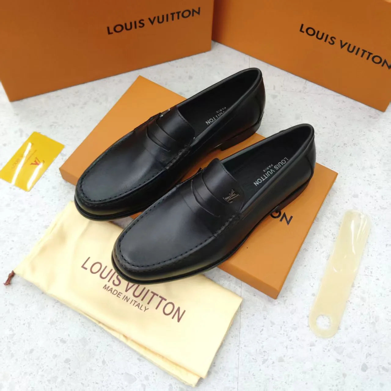 LOUIS VUITTON || Classic Black Leather Loafers | Made in Italy - FASHION MYST