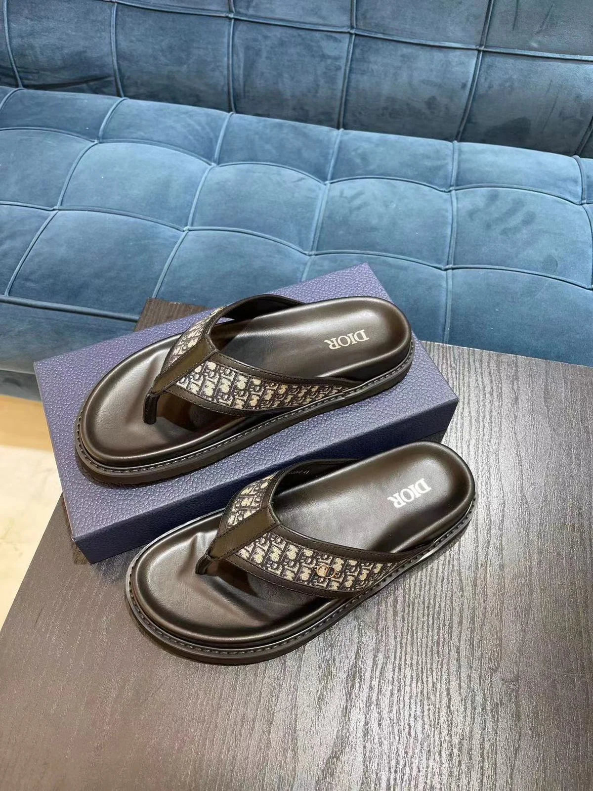 CHRISTIAN DIOR || Dior Men's Signature Monogram Thong Sandals