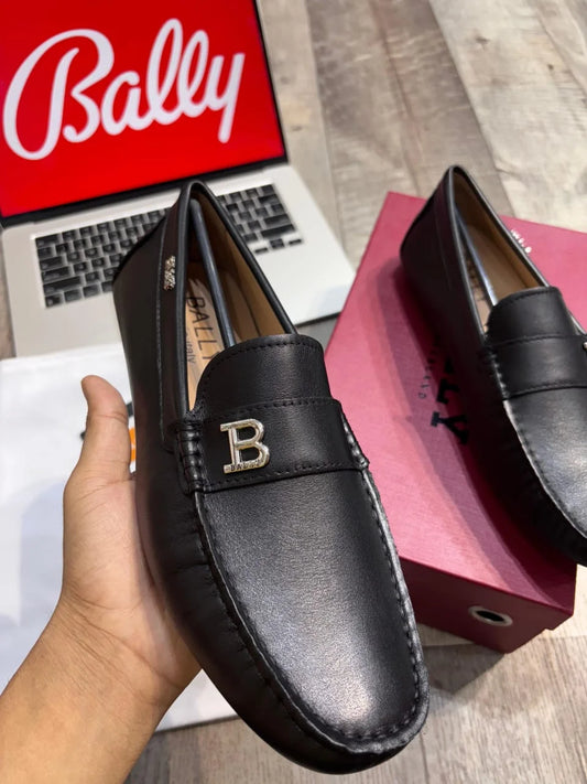 BALLY || Driver Leather B-detail Loafers