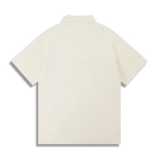 LOUIS VUITTON || Men's Beige Jacquard Knit Half-Sleeved Cardigan Shirt