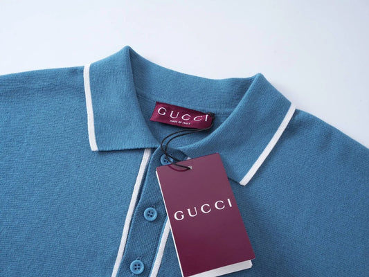 GUCCI || Cotton Piquet Polo T-Shirt With Embroidery